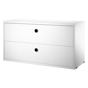 Shelving units, String chest with 2 drawers, 78 x 30 cm, white, White