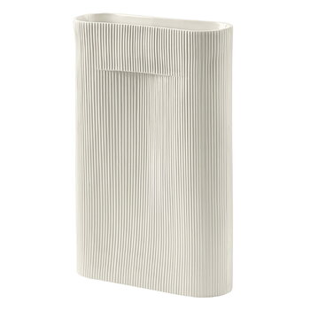 Vases, Ridge vase, 48,5 cm, off white, White