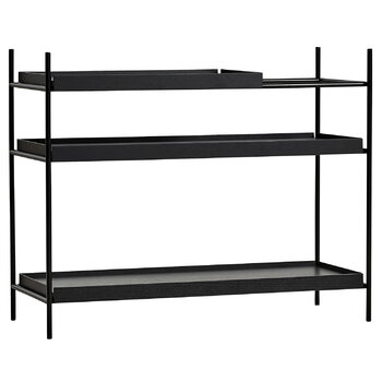 Bookcases, Tray shelf, low, black, Black