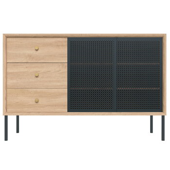 Sideboards och byråer, Gabin sideboard med lådor, hög, ek - skiffergrå, Grå