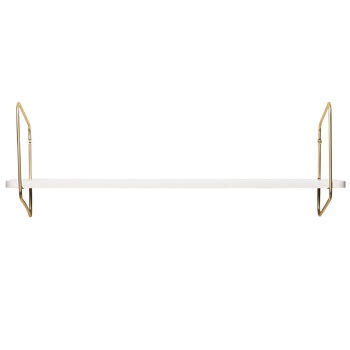 Wall shelves, Urban Nomad shelf L, white - gold, White