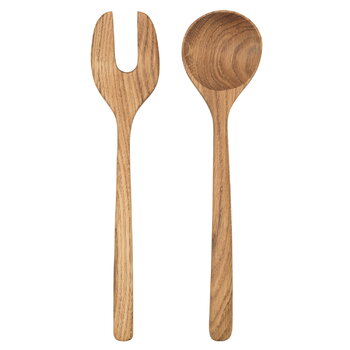 Salad servers, Menageri salad servers, oak, Natural