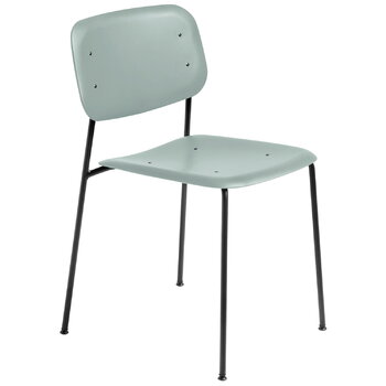 Dining chairs, Soft Edge 45 chair, black - dusty green, Green