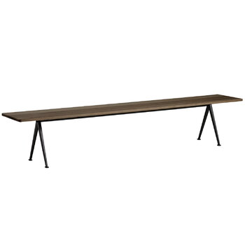 Benches, Pyramid bench 12, 250 x 40 cm, black - smoked oak, Black