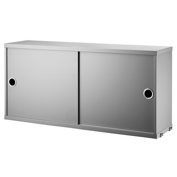 Shelving units, String cabinet, 78 x 20 cm, grey, Gray