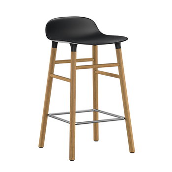 Bar stools & chairs, Form bar stool, 65 cm, black - oak, Natural