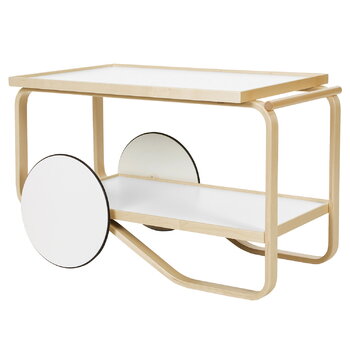 Kitchen carts & trolleys, Aalto tea trolley 901, white - birch, White