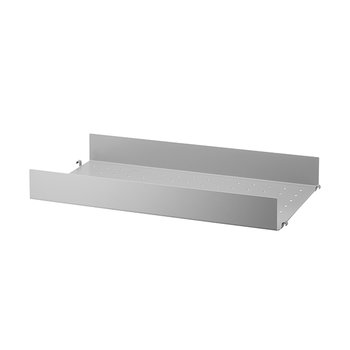 Shelving units, String metal shelf, 58 x 30 cm, high, grey, Gray