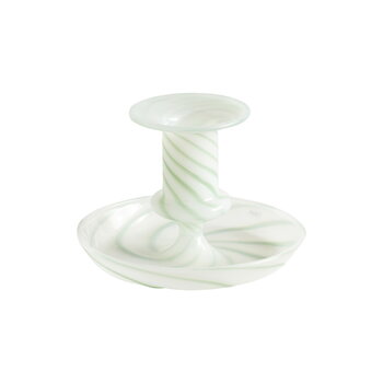 Candleholders, Flare Stripe Milk candleholder, green, White