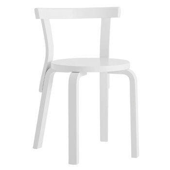 Dining chairs, Aalto chair 68, all white, White