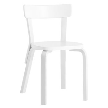 Dining chairs, Aalto chair 69, all white, White