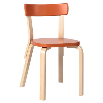 Dining chairs, Aalto chair 69, orange, Orange