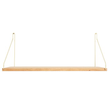 Wall shelves, D27 wall shelf, 60 cm, oak - brass, Gold