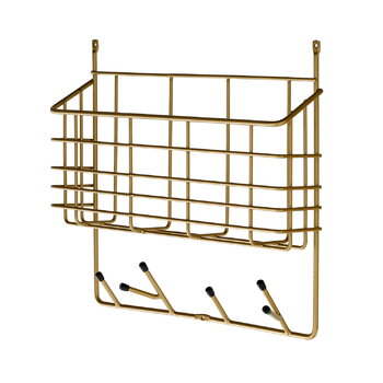 Wall coat racks, Mitten Shelf, S, brass, Gold