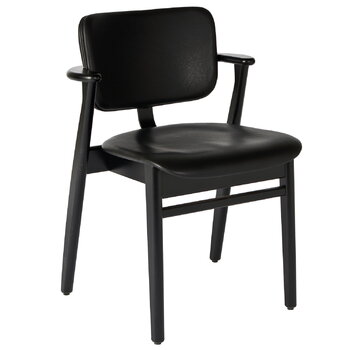 Dining chairs, Domus chair, black stained birch - black leather, Black