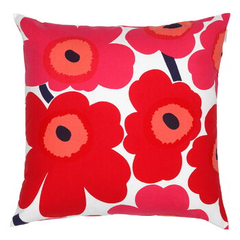 Cushion covers, Pieni Unikko cushion cover, 50 x 50 cm, white - red, Red