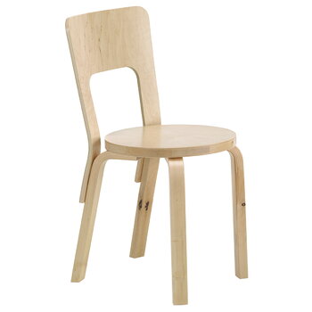 Dining chairs, Aalto chair 66, wild birch, Natural