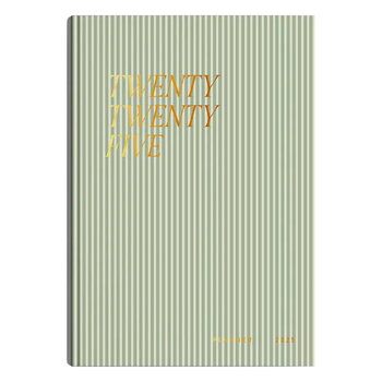 Stationery, Cozy Planner 2025, green stripes, Green