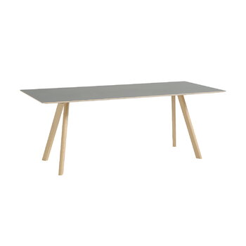 Dining tables, CPH30 2.0 table, 200 x 90 cm, lacquered oak - grey linoleum, Gray