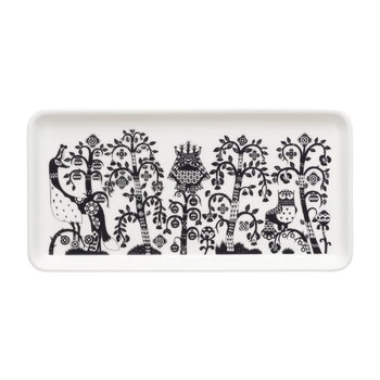 Plates, Taika plate, rectangle, 12 x 24 cm, black, White