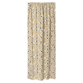 Curtains, Pieni Unikko curtain, 135 x 250 cm, off white-beige-dark blue, Beige