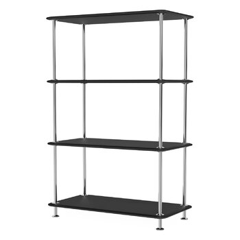 Bookcases, Montana Free 300000 shelf, 207 black - chrome, Black