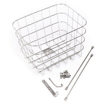 Cycling, Stainless Front Basket, polished stainless steel, Silver