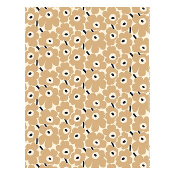 Marimekko fabrics, Pieni Unikko fabric, off white - beige - dark blue, Beige