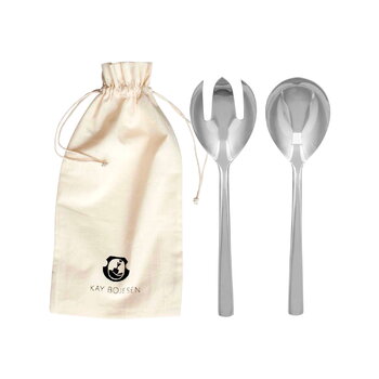 Salad servers, Grand Prix small salad set, polished stainless steel, Silver