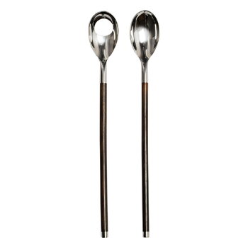 Salad servers, Salvia salad servers, Silver