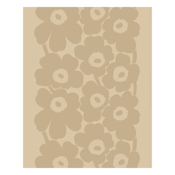 Marimekko fabrics, Unikko linen fabric, beige, Beige