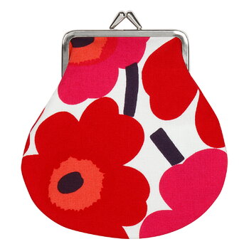 Accessories, Mini Unikko Pieni Kukkaro purse, white - red, White