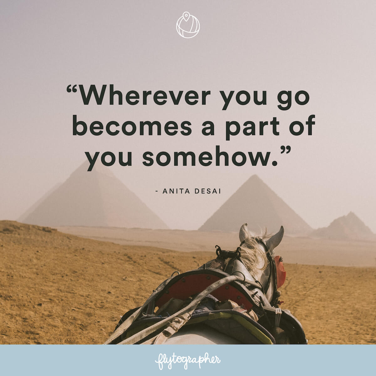 Travel quote: “Wherever you go becomes a part of you somehow.” - Anita Desai