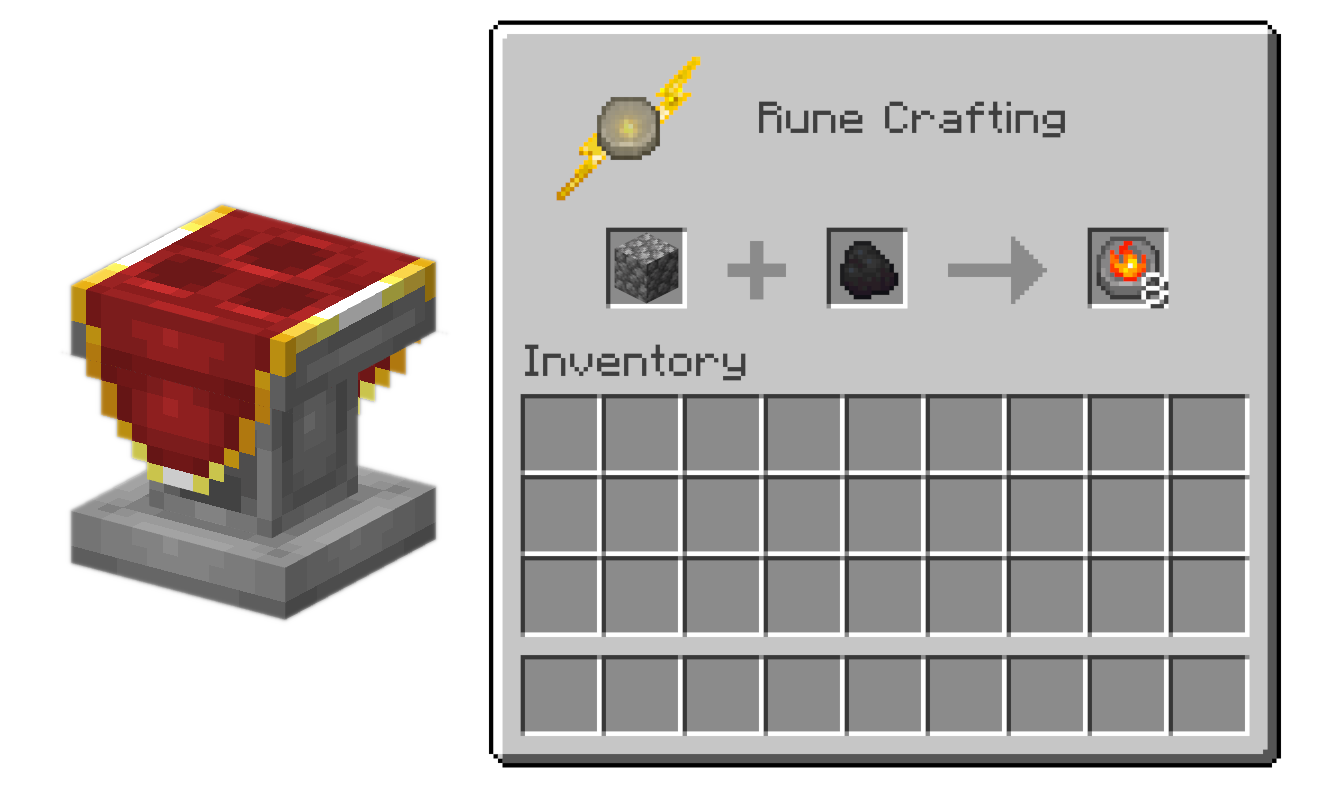 Crafting runes at altar