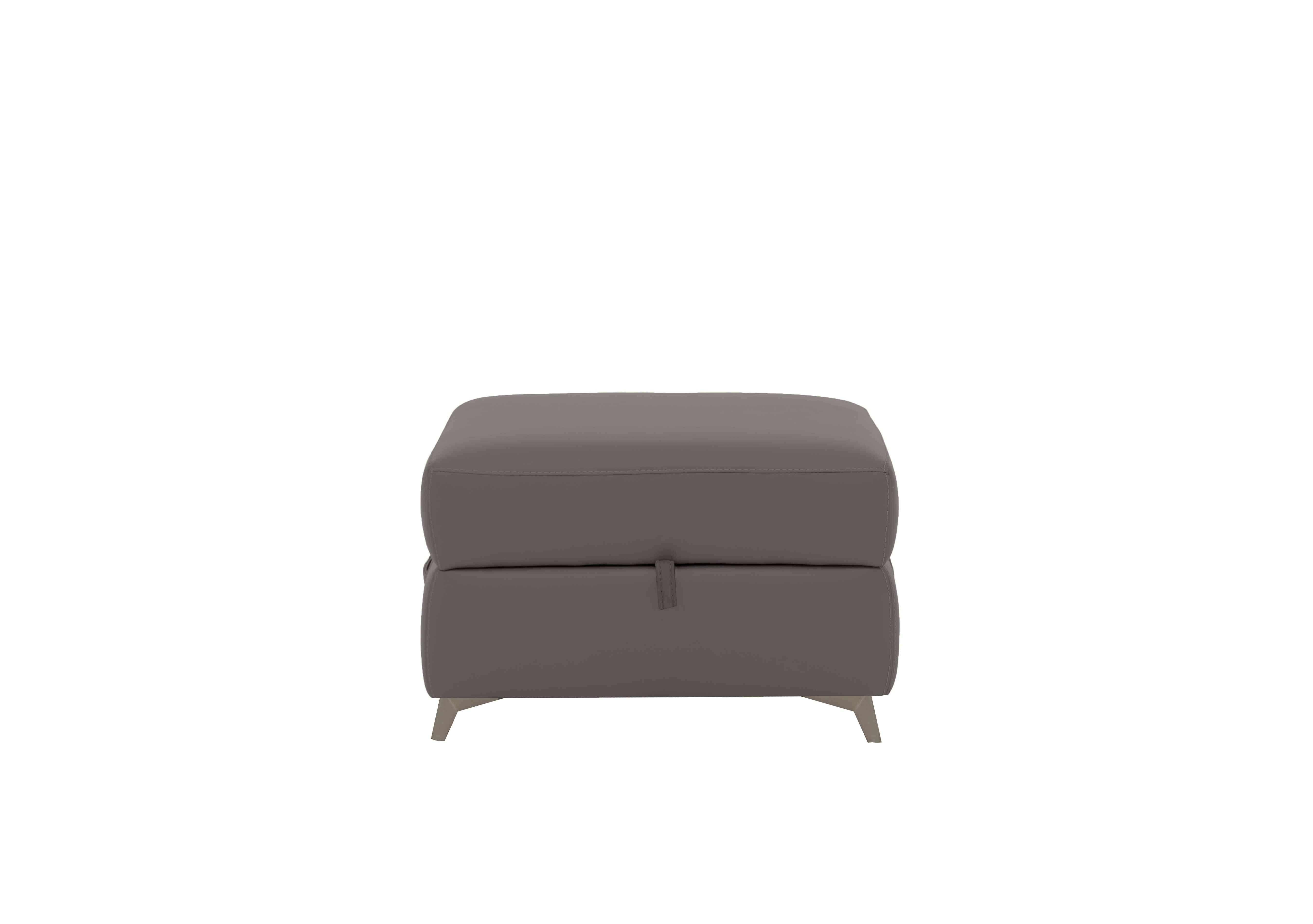 Missouri Leather Storage Footstool in Bv-042e Elephant on Furniture Village