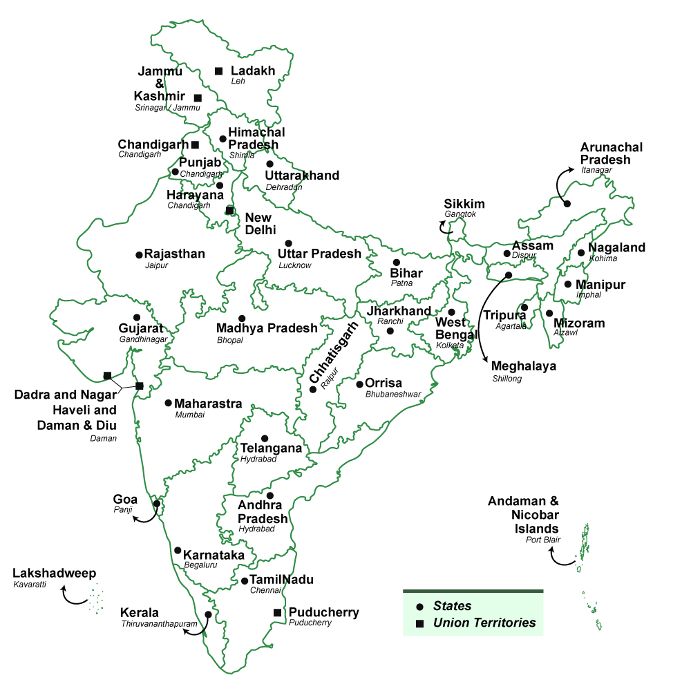 Explore the Political Map of India: Detailed Regions and States Guide