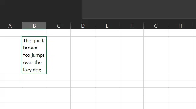 Wrap Text in Excel