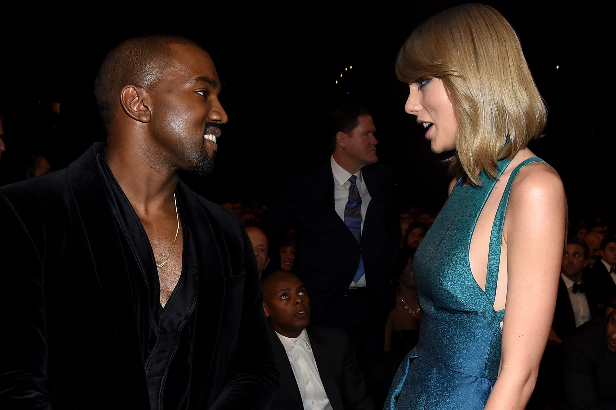 Kanye West and Taylor Swift attend The 57th Annual GRAMMY Awards