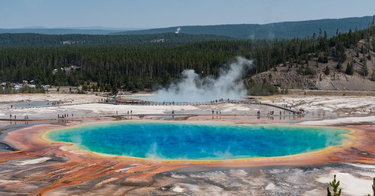 Grand Prismatic Springs in Yellowstone. 