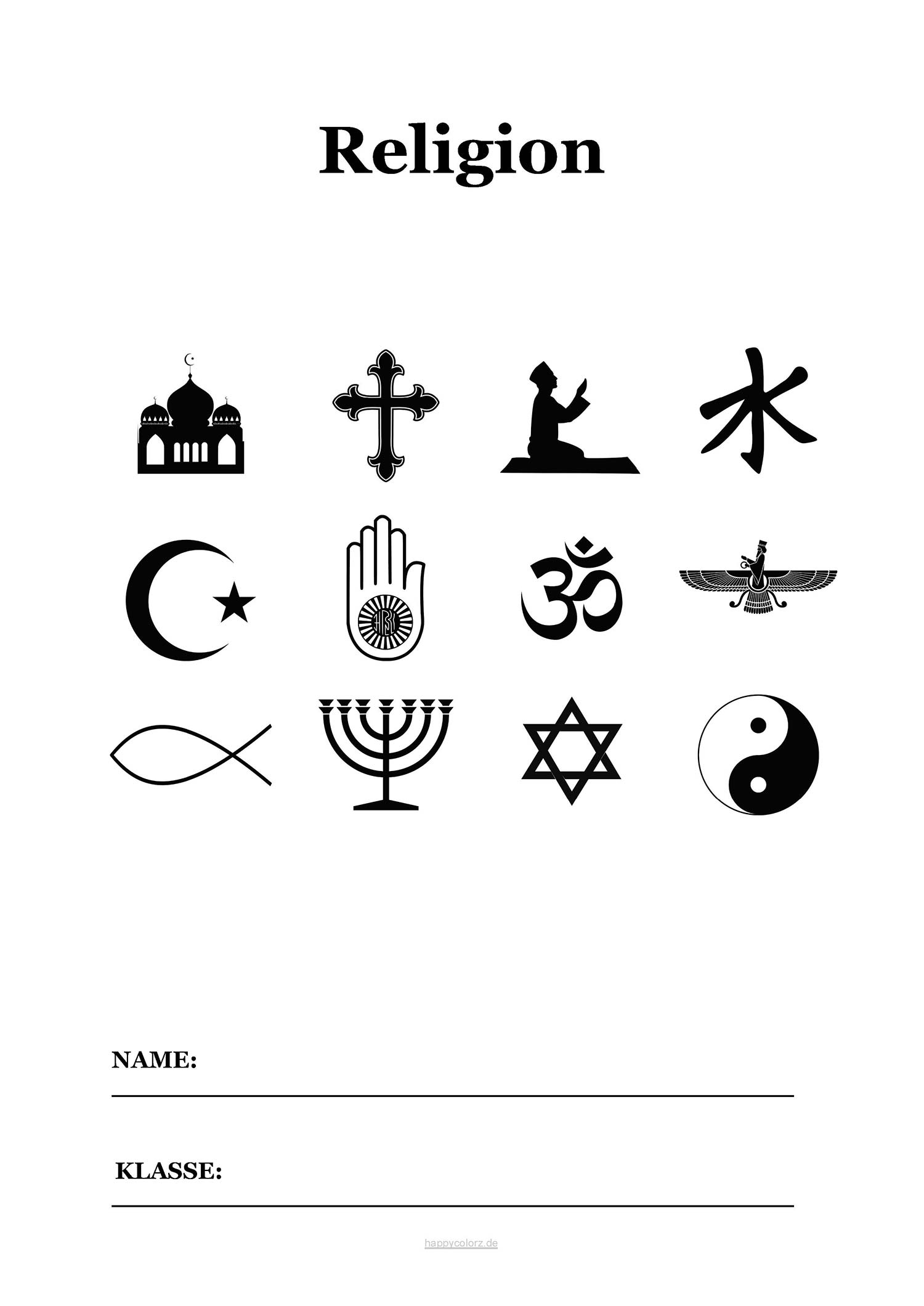 Religion Deckblatt