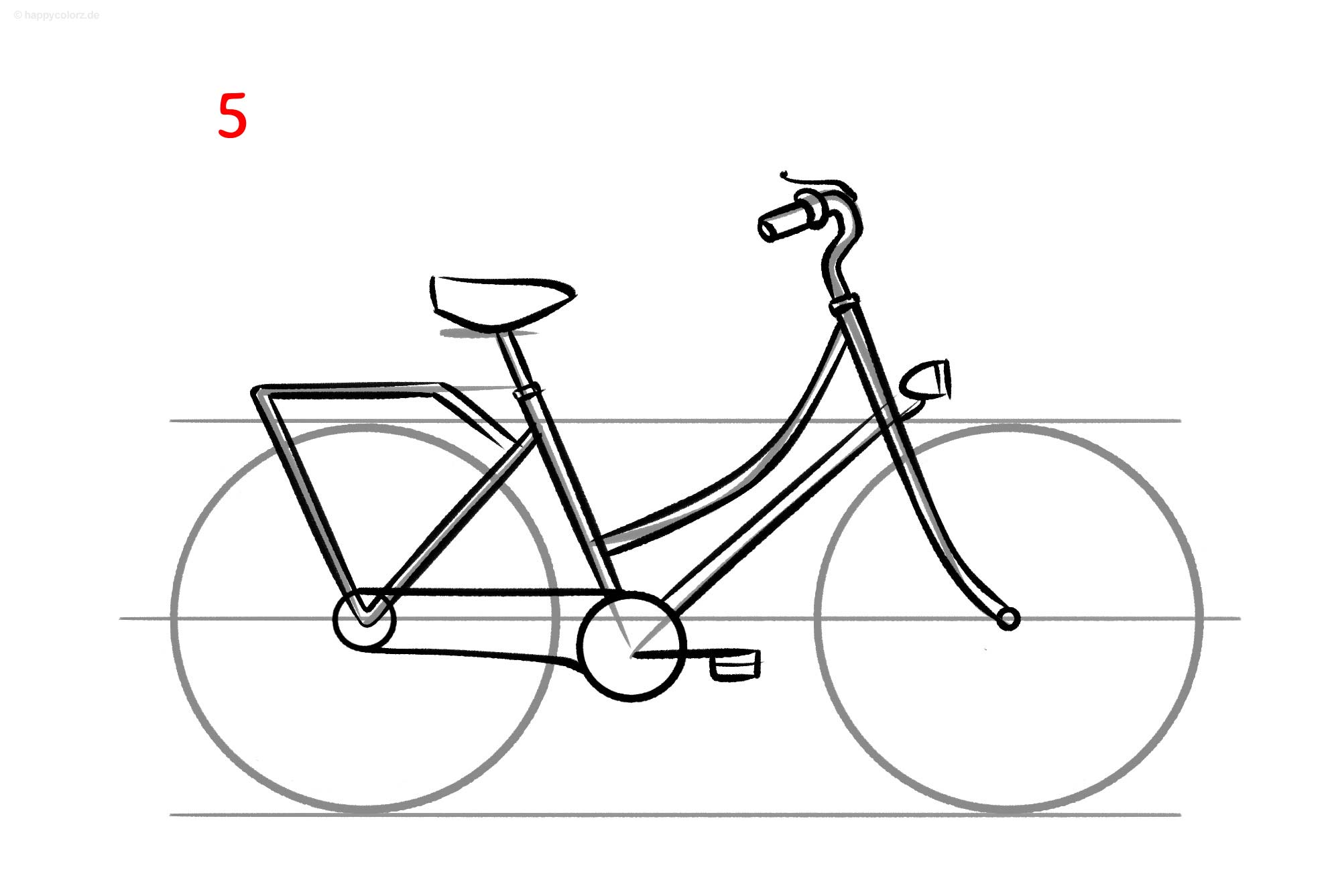 Fahrrad malen - Schritt für Schritt