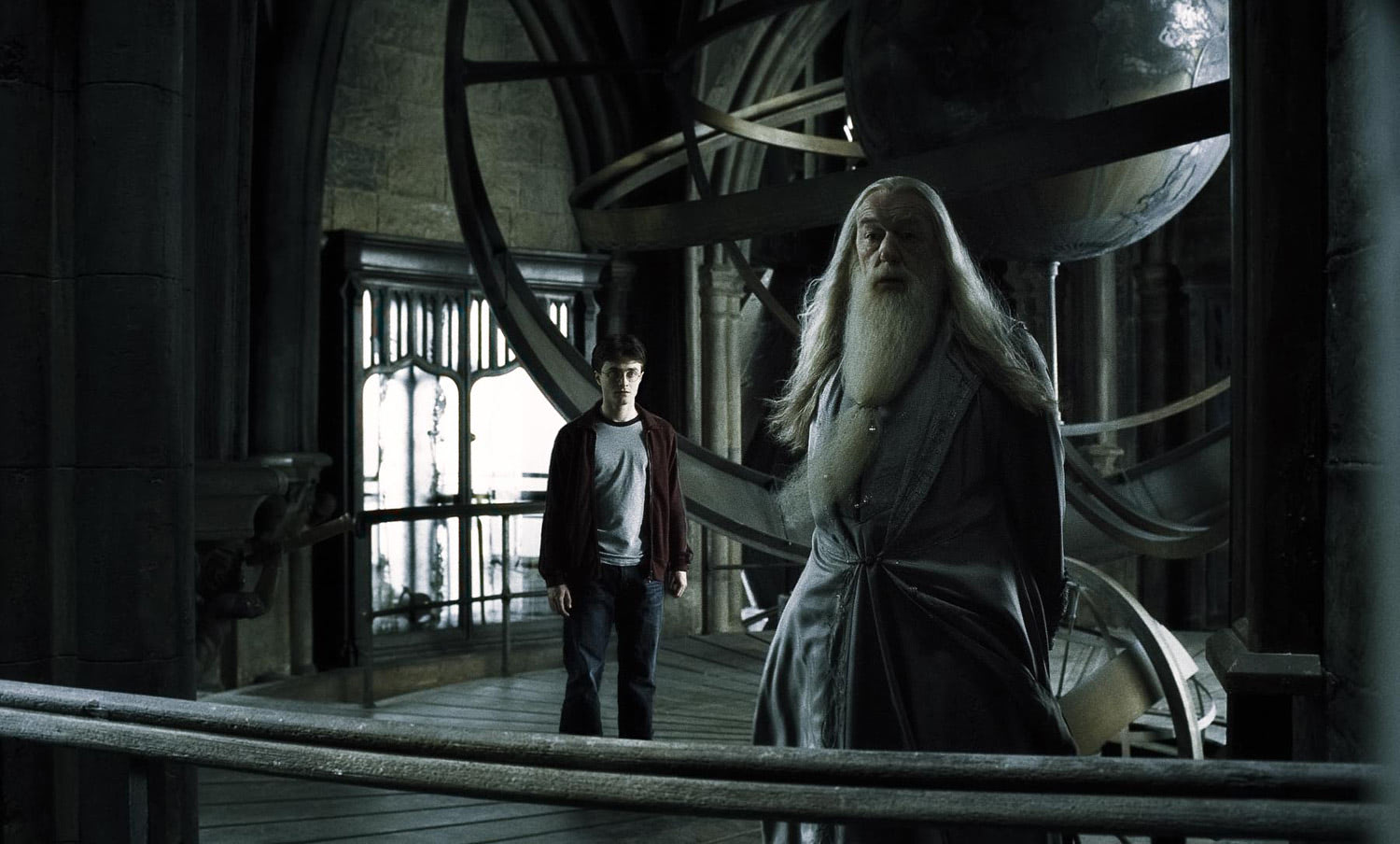 Dumbledore and Harry on the Astronomy Tower