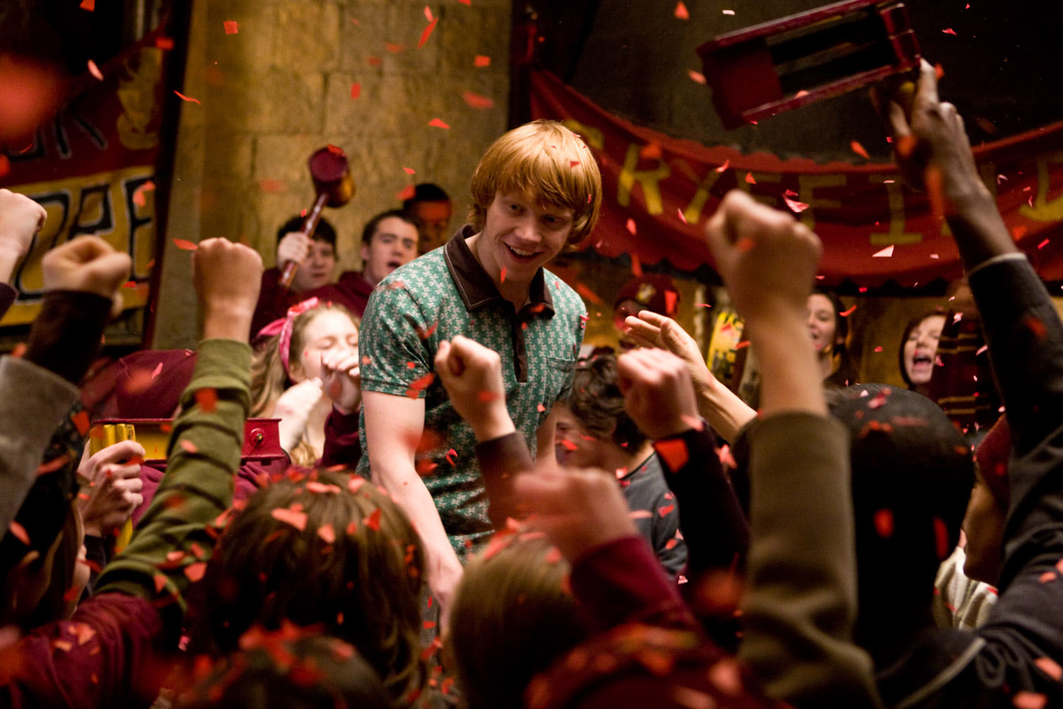 Ron celebrates a Quidditch win