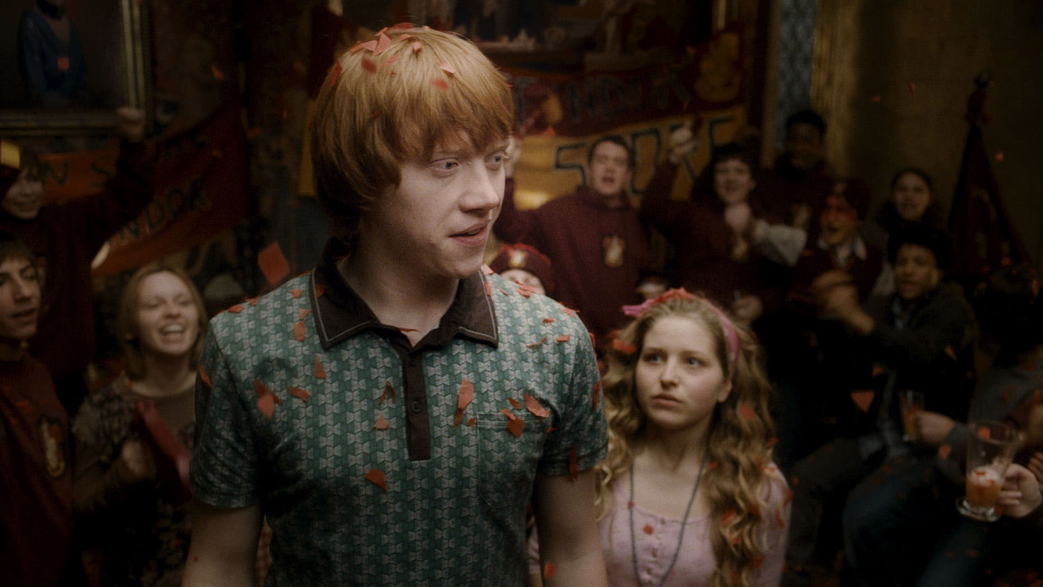 Ron is celebrated in the Gryffindor Common Room