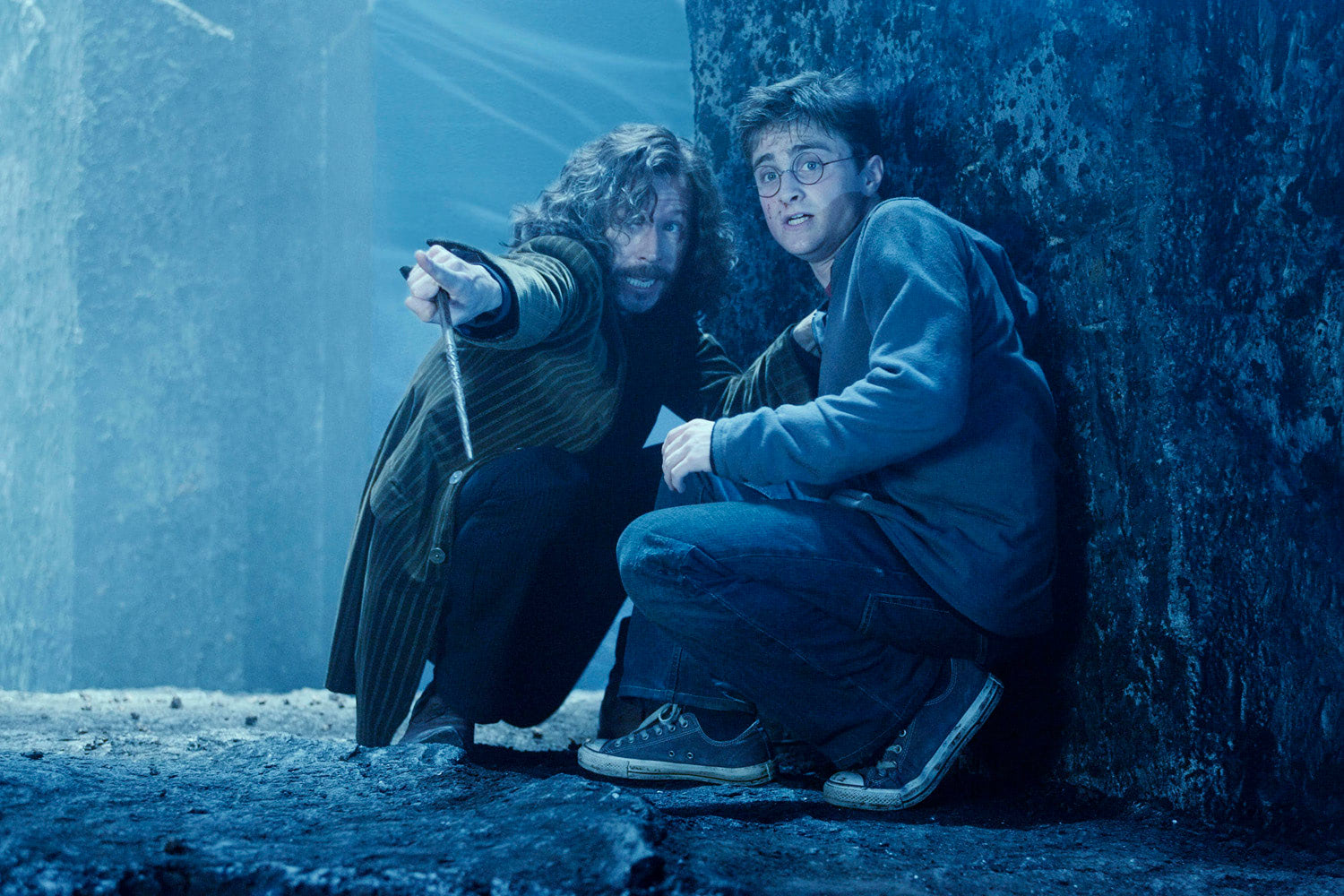 Sirius and Harry in the Department of Mysteries