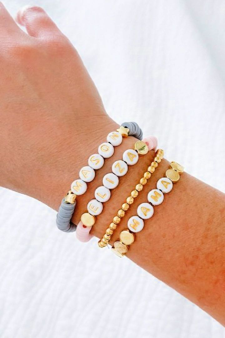 Easy DIY Name Clay Bead Bracelet