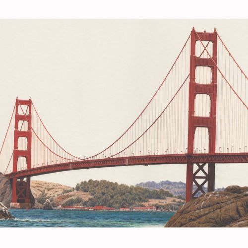 Golden Gate Bridge, shown realistically