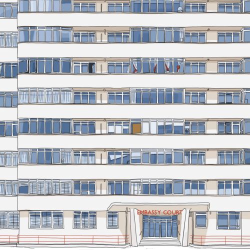 The modernist British architecture of Embassy Court, Brighton