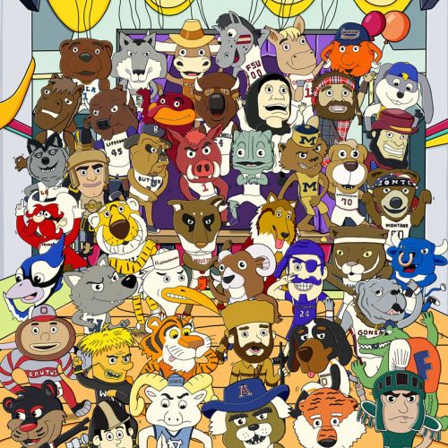 Character Illustration of NCAA Mascots