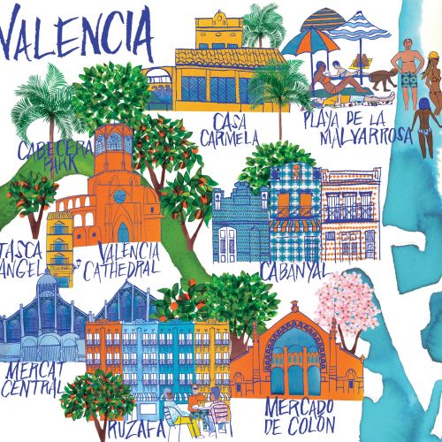 An illustration of Valencia city